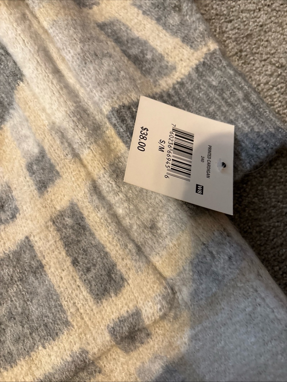 Falls Creek Gray & Cream Ribbed Open-Front Cardigan - Picture 3 of 3